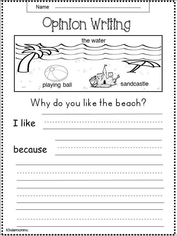 Grammar corner Opinion Writing: Why do you like the beach?