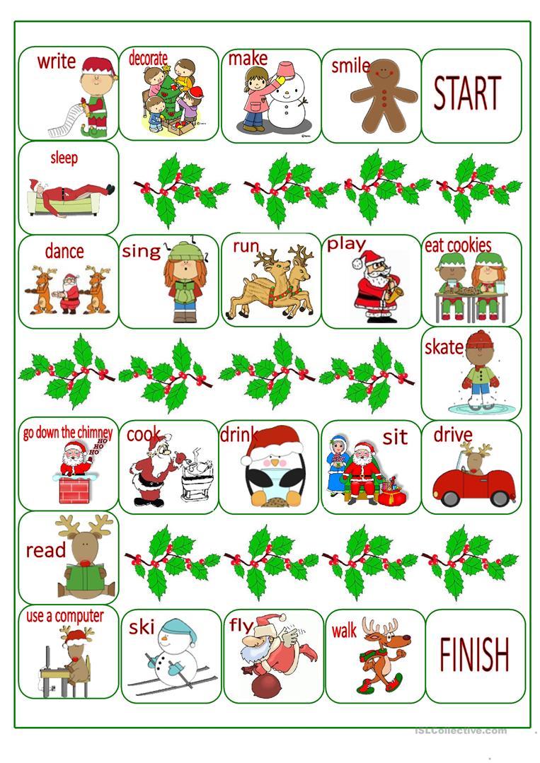 Grammar corner Christmas Board Game