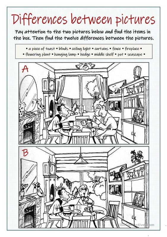 Grammar corner 12 Differences Between Pictures