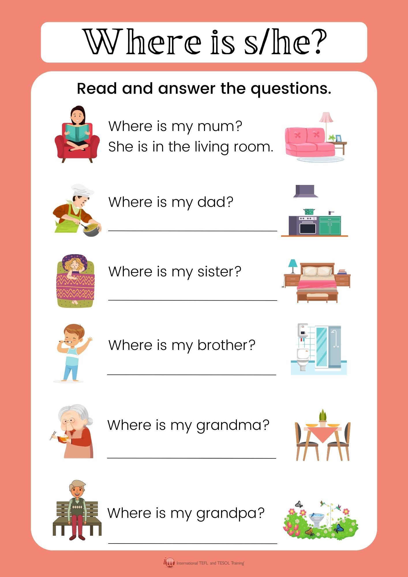 Grammar corner Where is s/he? Rooms of the House