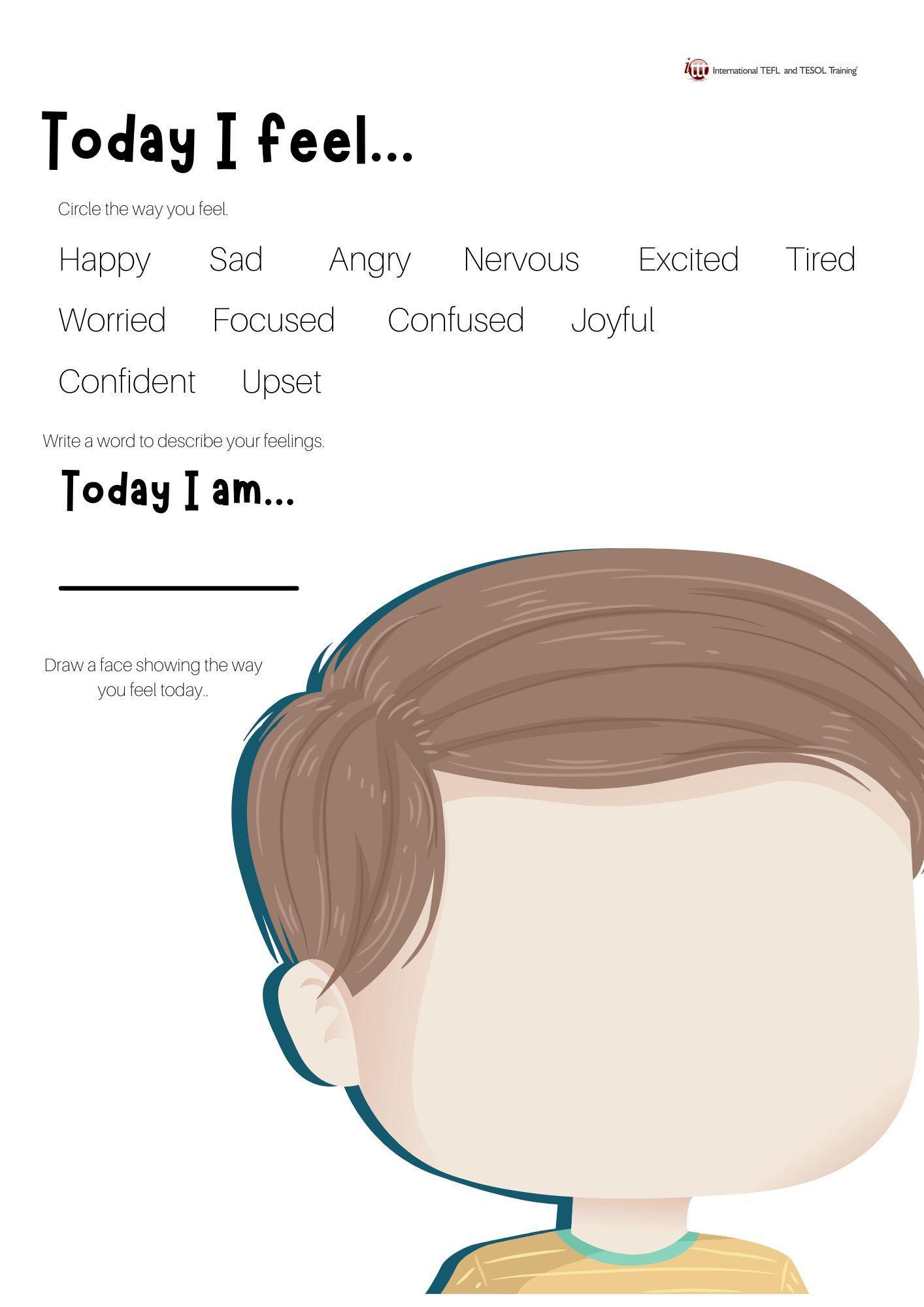 Grammar corner Today I feel... Boy Version