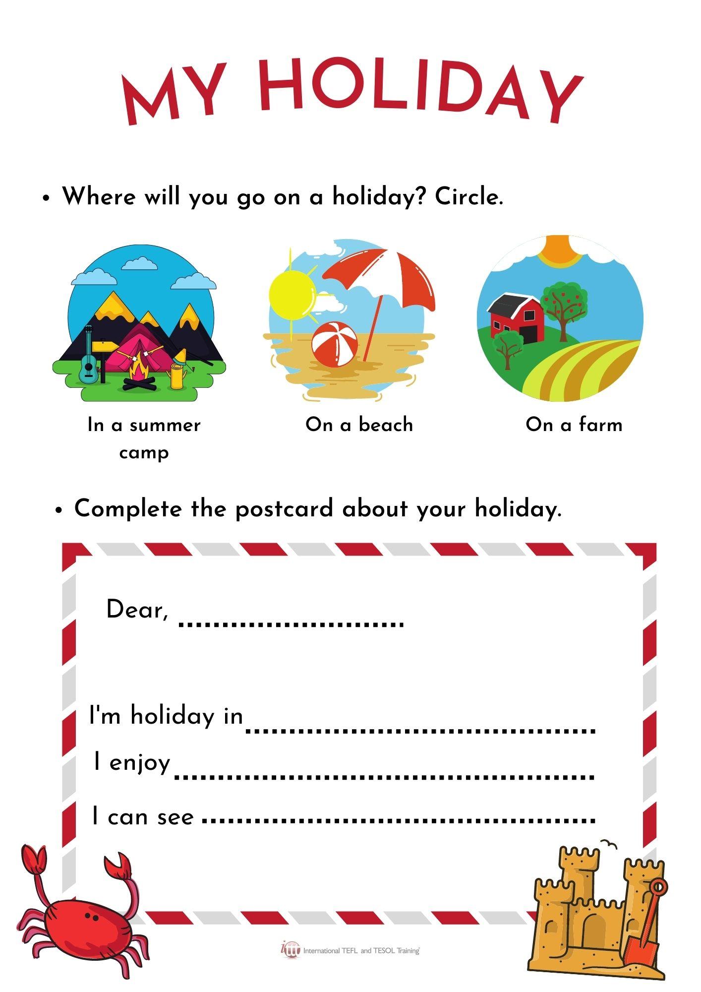 Grammar corner Your Summer Holiday EFL Worksheeet