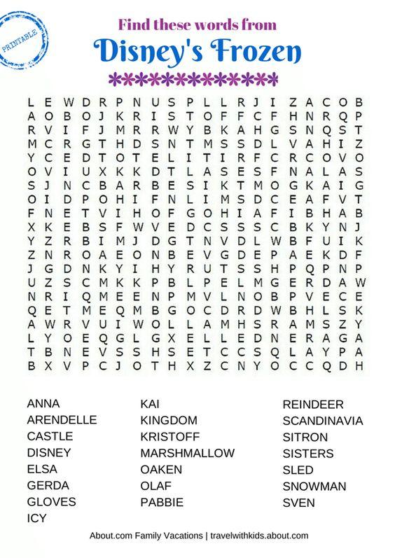 Grammar corner Disney's Frozen Word Search