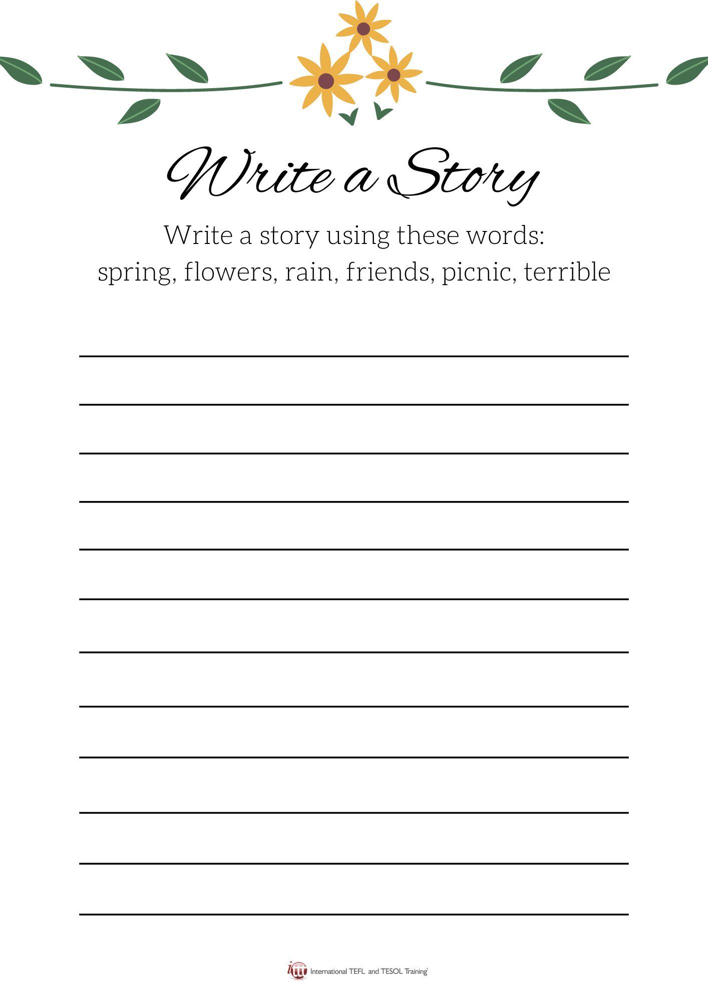Grammar corner Write a Spring Story EFL Activity