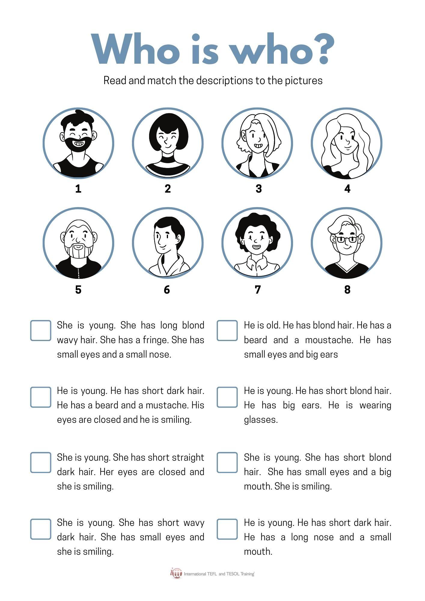 Grammar corner Who is who? Reading Comprehension