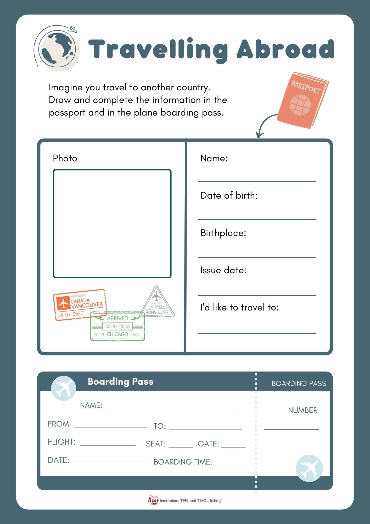 Grammar corner Passport and Travel Worksheet