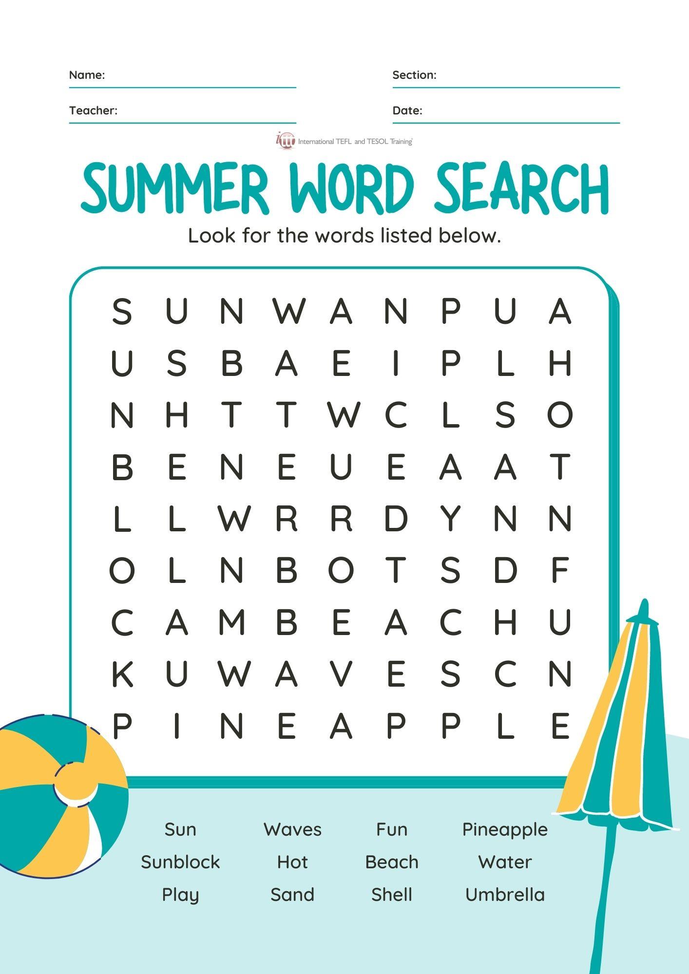 Grammar corner Summer Worksheet for ESL Students