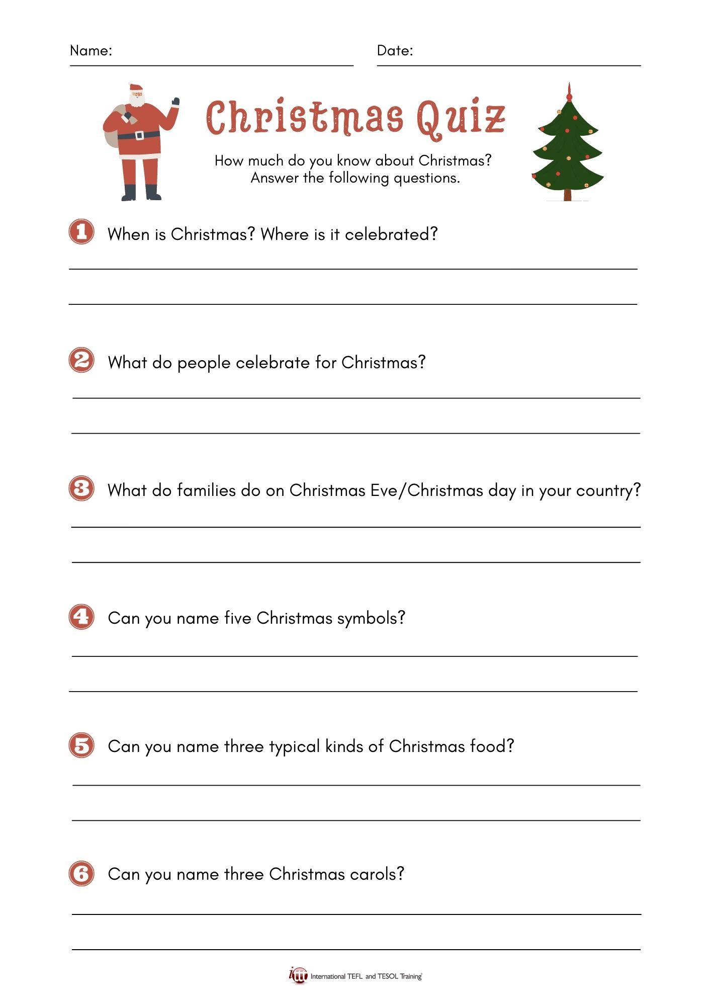 Grammar corner EFL Christmas Quiz
