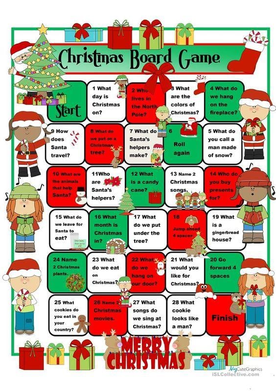 Grammar corner Christmas Board Game