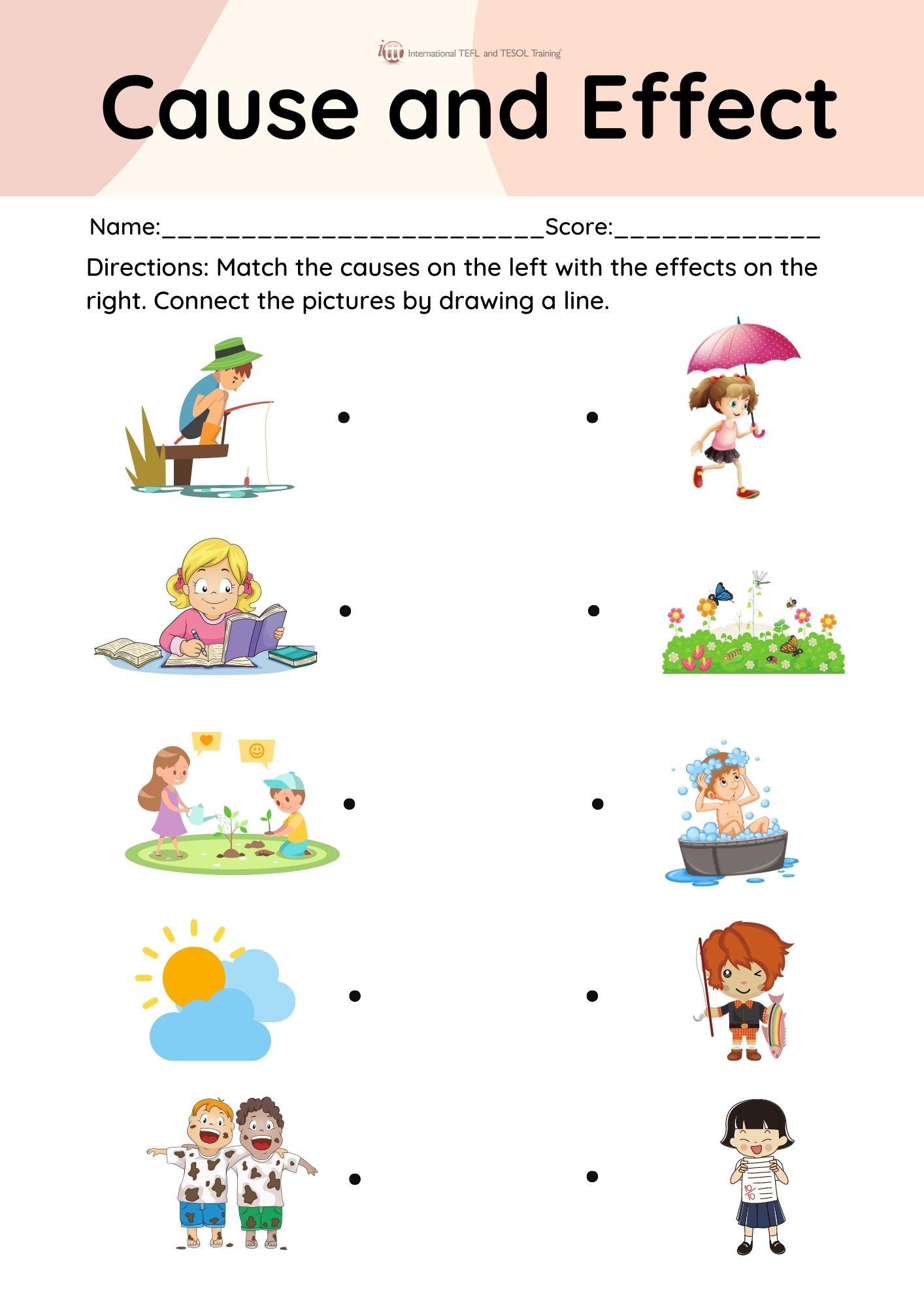 Grammar corner Cause and Effects EFL Worksheet