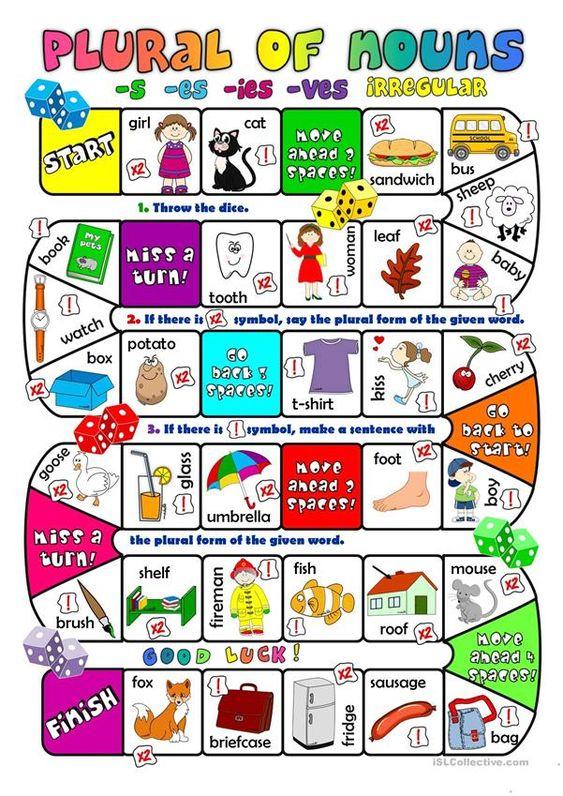 Grammar corner Plural of Nouns Board Game