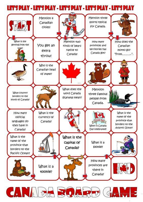 Grammar corner Canada Board Game