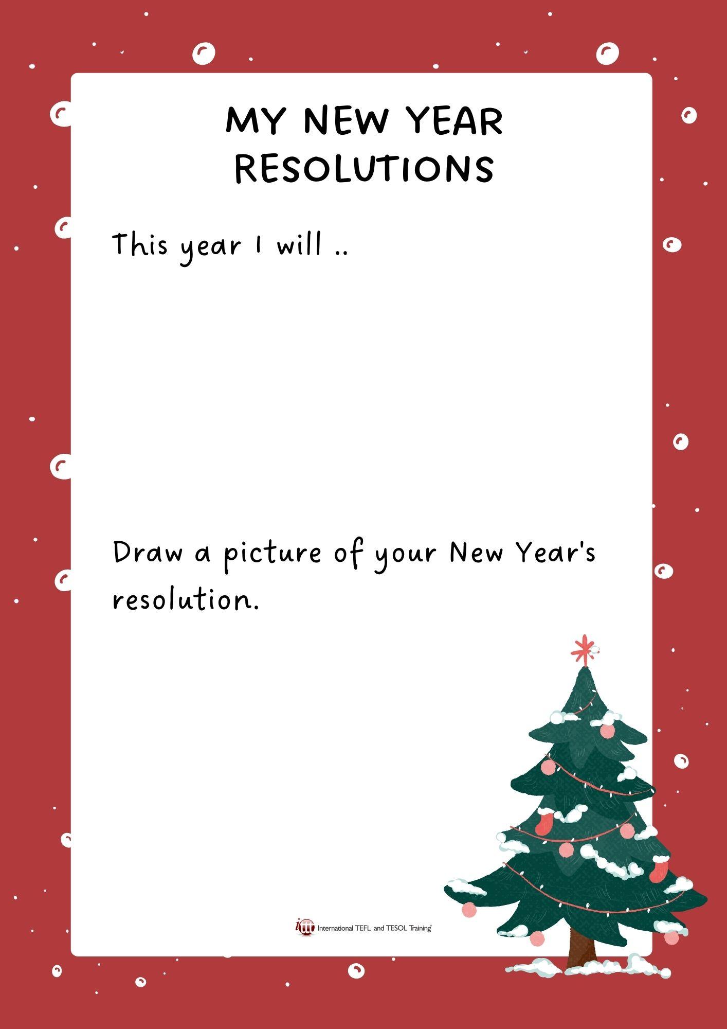 Grammar corner My New Year Resolutions EFL Worksheet