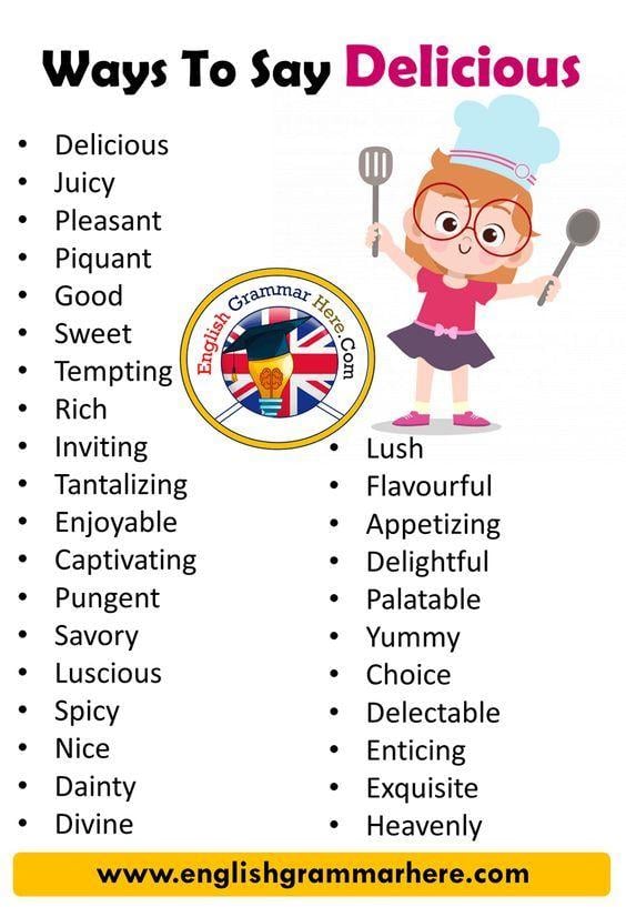 Grammar corner Ways to Say Delicious in English