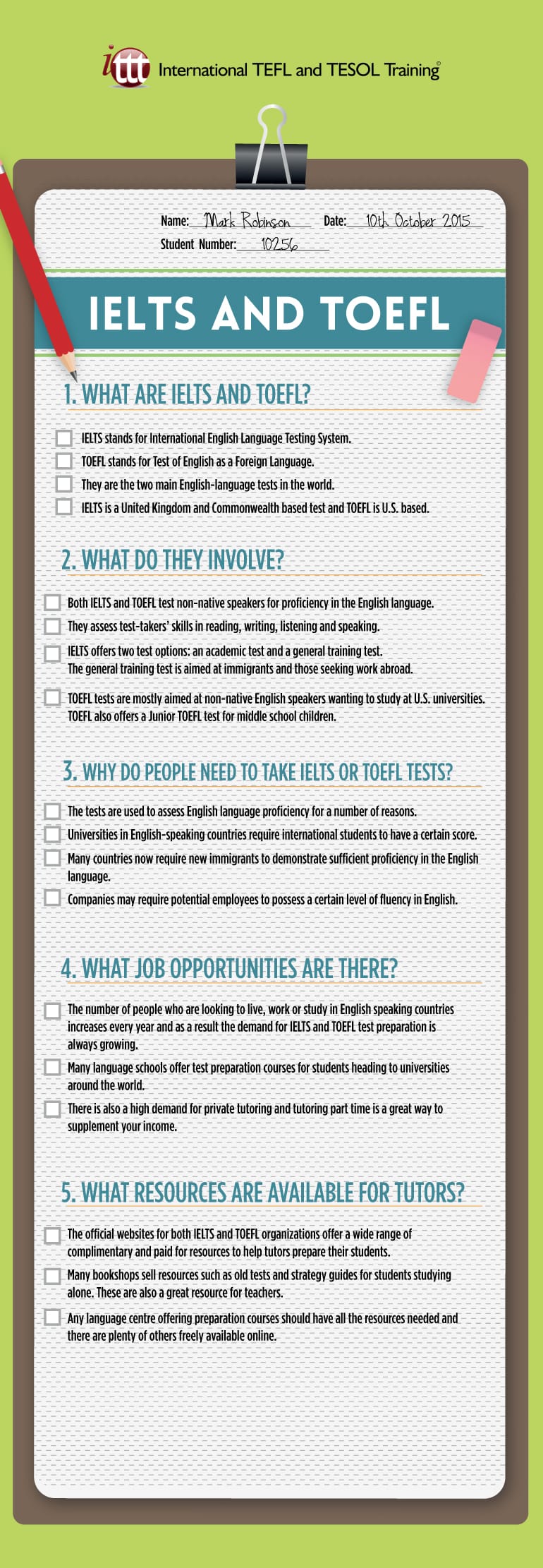 Infographic IELTS and TOEFL