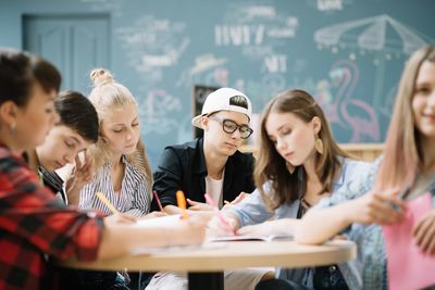 students in the lesson