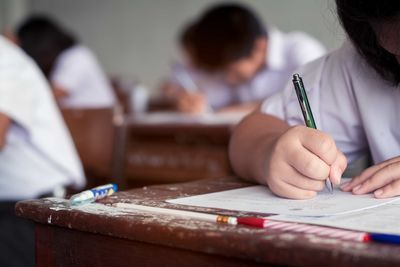 students working at their desks