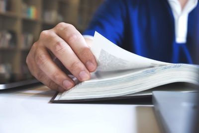 student reading a book