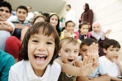 happy young students