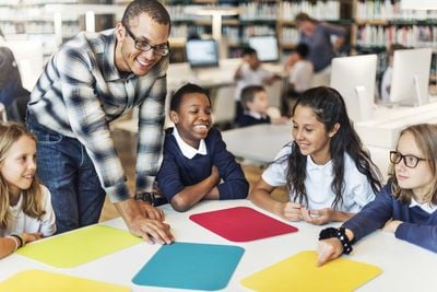 teacher and children