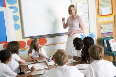 teacher in front of students