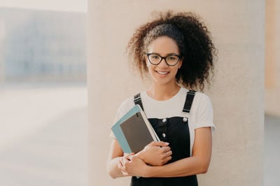 pretty female student