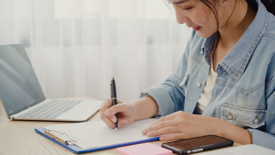 woman at the desk