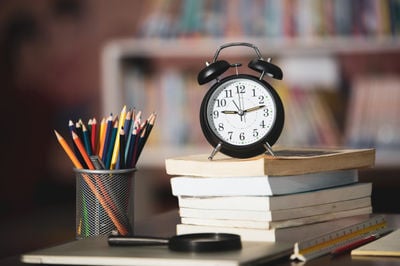 school objects on the table