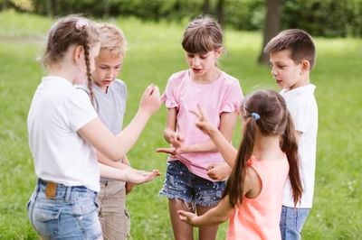 children playing outside