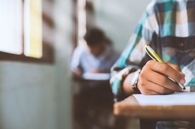 student's hand writing