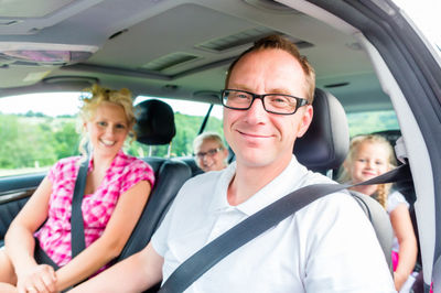 family in a car