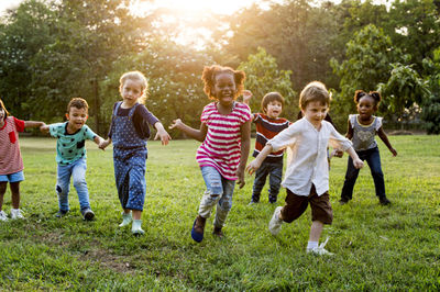 children playing outside