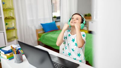 boy watching videos on PC