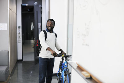 Man brought his bike office