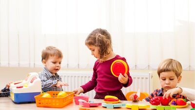 children play market