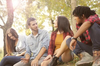 students having a discussion