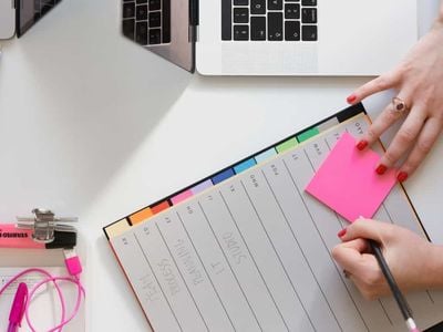 lesson planning on desk