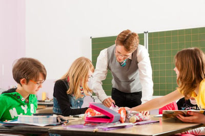 students with their teacher