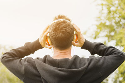 man wearing headphones