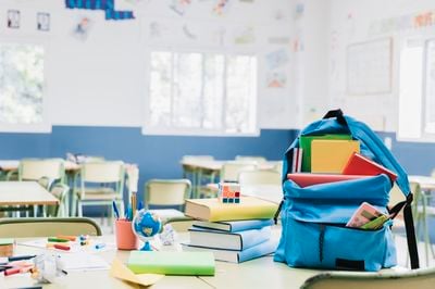 schoolbag on the desk